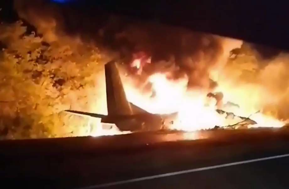 Un avión militar ucraniano se estrelló en Kharkiv